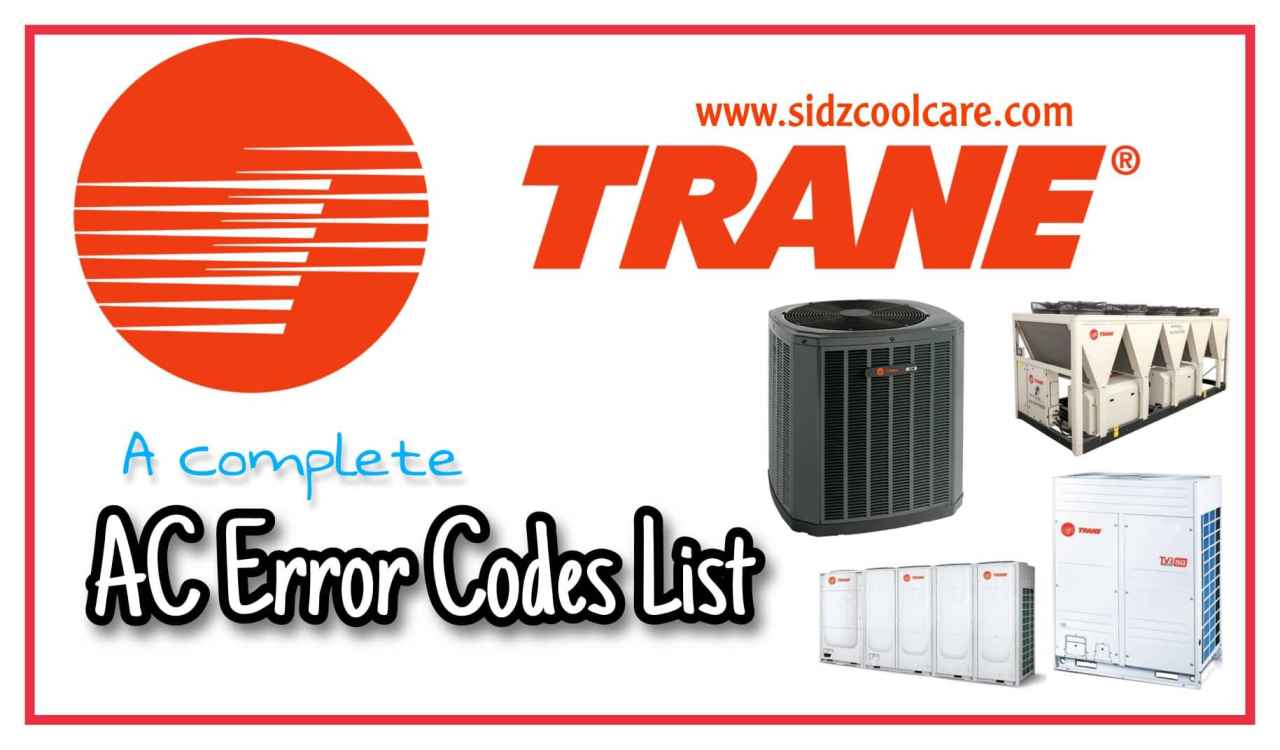 Trane Air Conditioners Complete Error Codes List [ 2023 ]